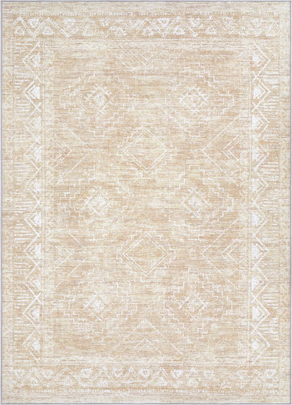 Moroccan Area Rug 2x3, Washable Distressed Non-Slip Small Rug, Soft Low-Pile Geometric Indoor Door Mat