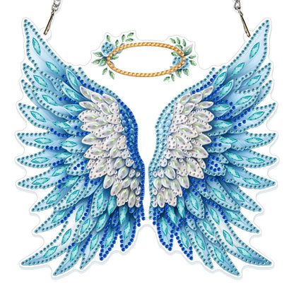 GHHKUD Wings Diamond Art Hanging Kit for Adults, DIY Double Sided Diamond Painting Hanging Kits Adults, Special Shaped Acrylic Ornaments Pendants for Window Home Garden Wall