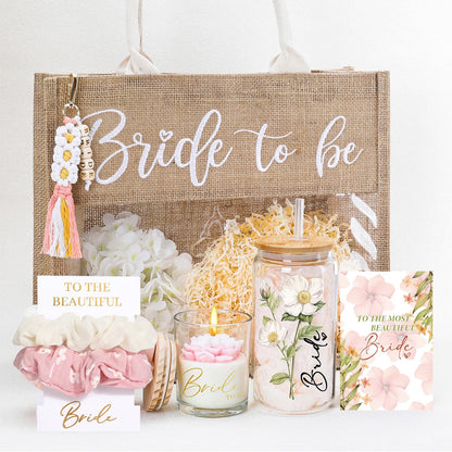 Elysirise Bridal Shower Gifts for Bride to Be,Bachelorette Gifts Wedding Engagement Gift for Bride,Bridal Tote Bag Glass Cup Gift