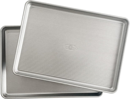 USA Pan Nonstick Aluminum Half Sheet Pan Set - Durable & Versatile Baking Trays, 2-Pack