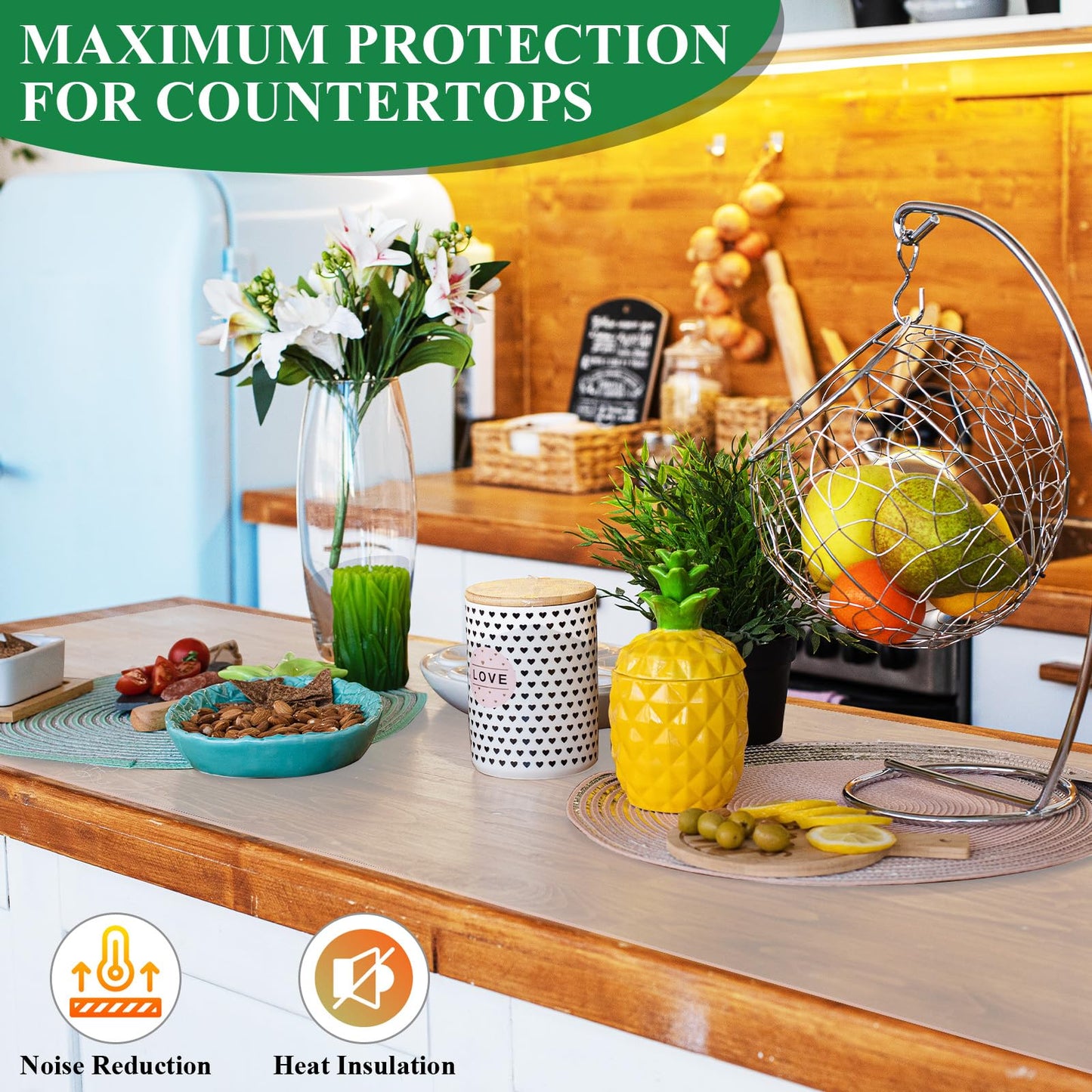 Extra Large Silicone Mat, 36 x 24 Inch Silicone Mat for Kitchen Counter, Heat Resistant Nonskid Table Mat, Place Mats Table Protector Craft Mat Heat Resistant Mat for Kitchen, Painting