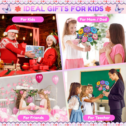 Flower Arts and Crafts for Kids ages 8-12: Double-layer Butterfly Diamond Art Kits for Kids Girls Toys age 6-8, Gem Art Small Diamond Painting Gifts for 6 7 8 9 10 11 12 Year Old Girl Birthday Gift
