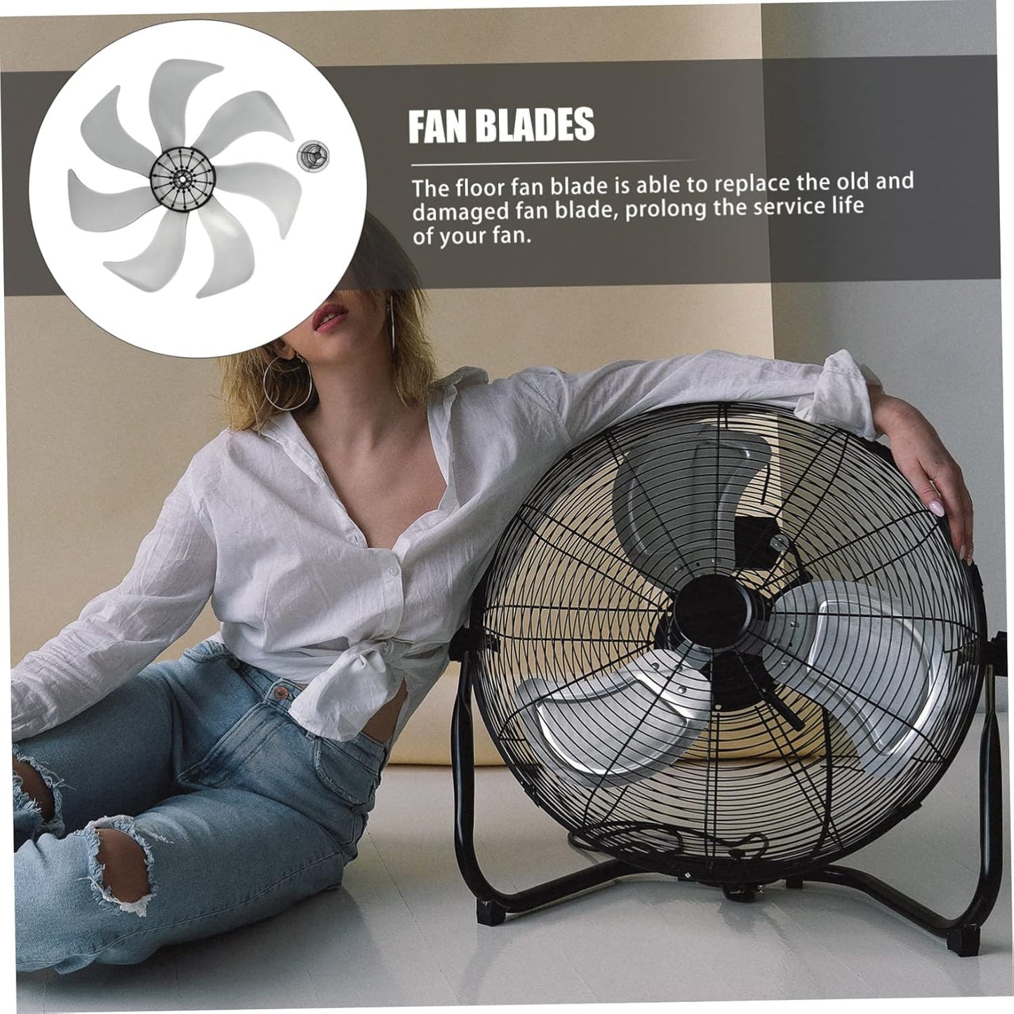 ABOOFAN Floor Fan Blade, Pedestal Fan, Mini Outdoor Fan, Leaves Ceiling Desktop Fan Blade Replacement, Universal Blades