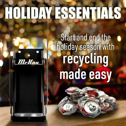 16oz 12 Oz. Mckay Metal Can Crusher, Heavy-Duty Wall-Mounted Smasher for Aluminum Seltzer, Soda, Beer Cans and Bottles