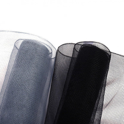 JStnana 3 Rolls Black Poly Burlap Deco Mesh Ribbon for Wreath Crafts, 10 Inch x 30FT Per Roll Decorative Mesh Ribbon Wrapping Ribbon Rolls for Halloween Christmas Tree Wreath Decoration DIY Crafts