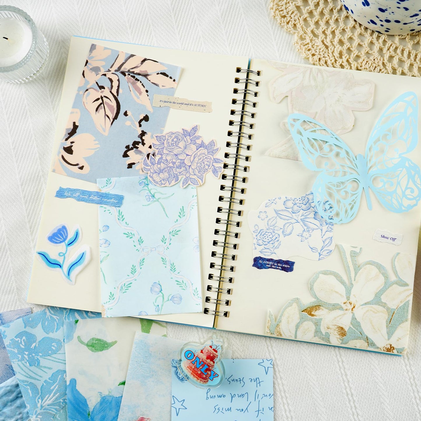 208 Sheets Scrapbook Paper Set, 12 Mixed Colors Floral Craft Paper, Scrapbooking Supplies for Scrapbooking Journaling, Planners, Card Making, Decoupage, 4.13x2.95 Inch