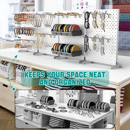 EVERHANGER Metal Pegboard Display Stand, Freestanding Tabletop Pegboard Display for Craft Shows & Fairs, 12"X16", 4pcs Gray