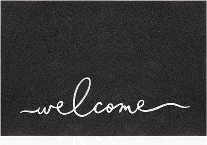Welcome Mats for Front Door, Non-Slip Doormat for Easy Clean Entrance Mats for Home, Patio, High Traffic Areas