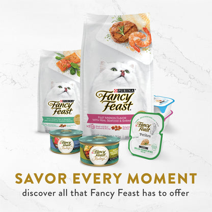 Purina Fancy Feast Lickable Wet Cat Food Broth Topper Complement, Classic With Wild Salmon and Vegetables - (Pack of 16) 1.4 oz. Pouches