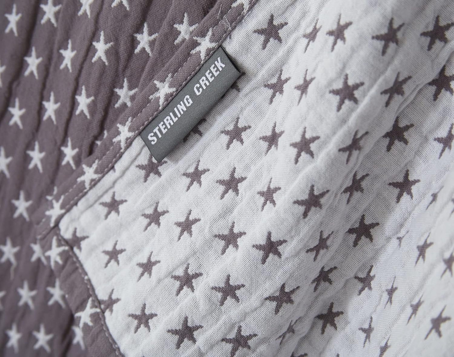 Sterling Creek Dawson Star Muslin Blanket Twin Three Layers Lightweight Breathable Cotton Gauzy Blanket for Adults, All