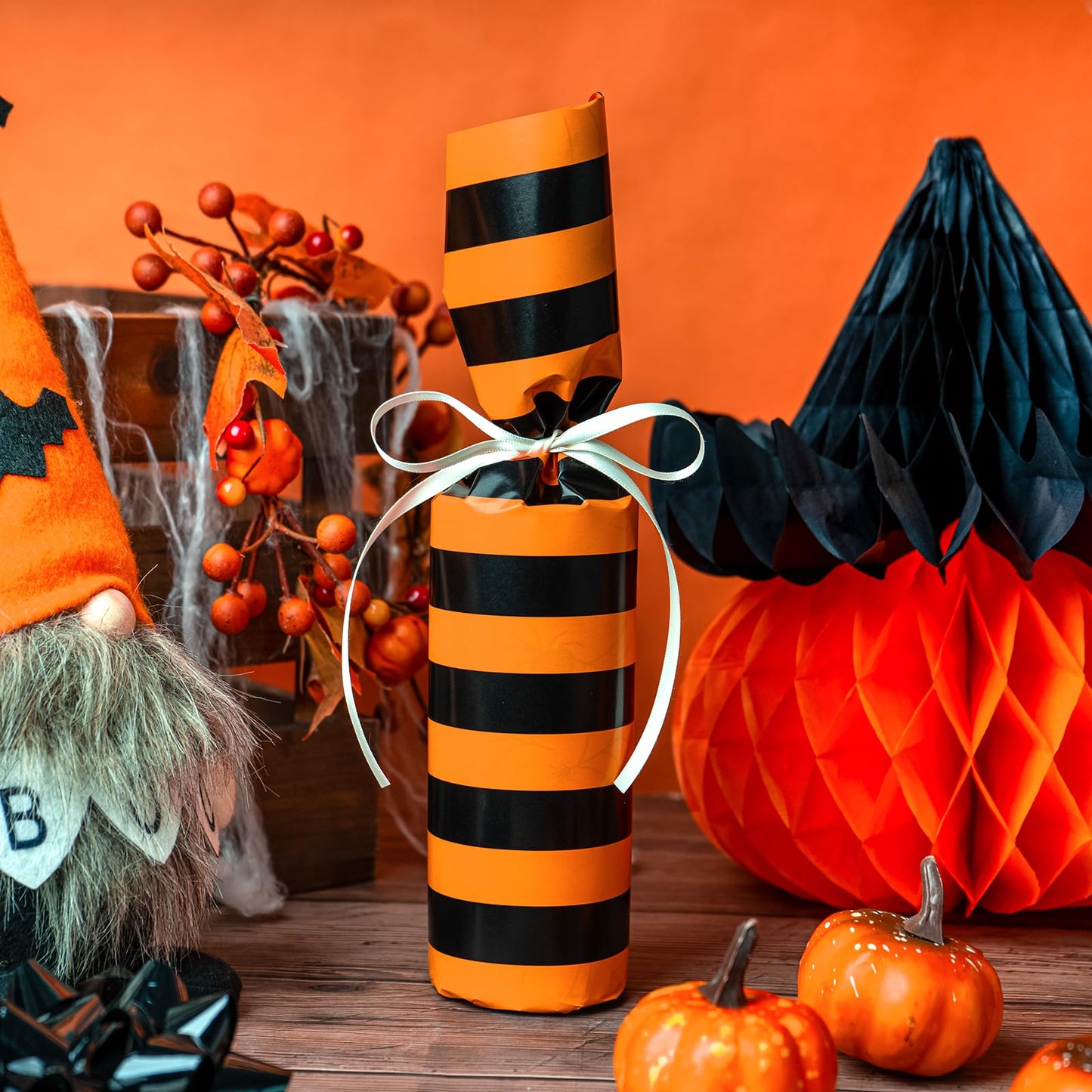 WRAPAHOLIC Halloween Reversible Wrapping Paper Roll - Mini Roll - 17 Inch X 33 Feet - Spider Design, Perfect for Halloween Decorations, Holiday, Party (Pack of 2)