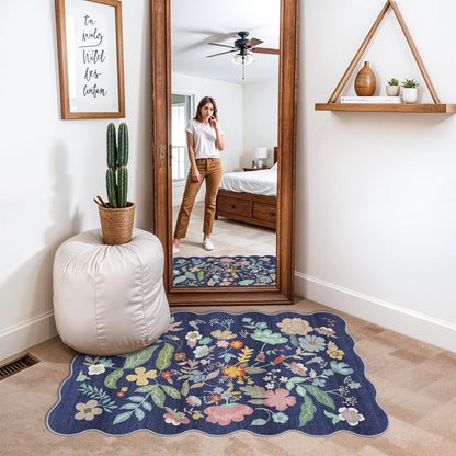 Skiennix Washable Area Rug - Easy-Clean Non-Slip Carpet for High-Traffic Areas | 2x3 Purple
