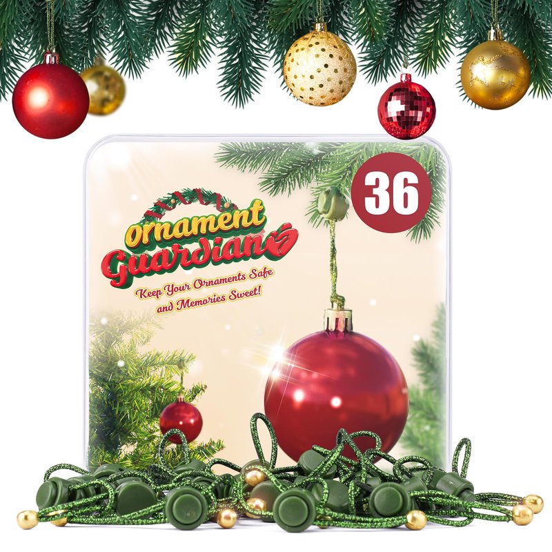 Christmas Ornament Guardian, Adjustable Ornament Hooks for Hanging Small Large Heavy Ornaments, Ornaments Hanger Hooks for Christmas Tree Hanging Holiday Ornaments (36)
