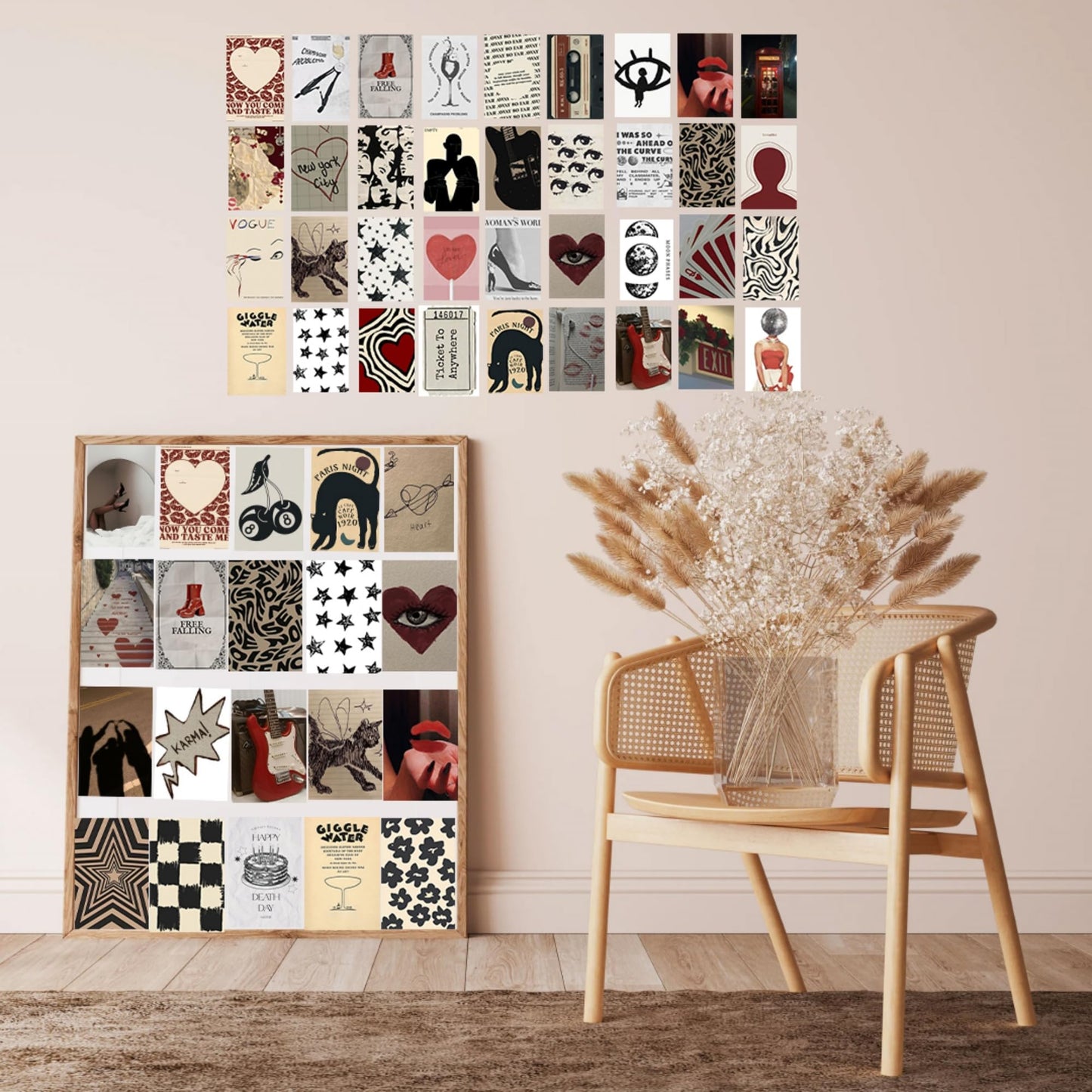 70pcs Downtown Girl Room Decor Wall Collage Kit Aesthetic Pictures, Retro Photo Collage Kit 4x6 inches Wall Art Posters, Decorative Paintings For Teenage Girls Bedroom Dormitory
