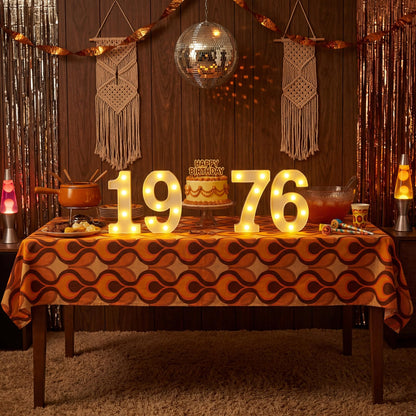 Wettal 4 Pcs 1976 LED Letter Lights 50th Birthday Decorations for Her Him Back in 1976 Decorations 50 Year Old Birthday Party Supplies Marquee Numbers Lights of 1976 Class Reunion Anniversary Decor