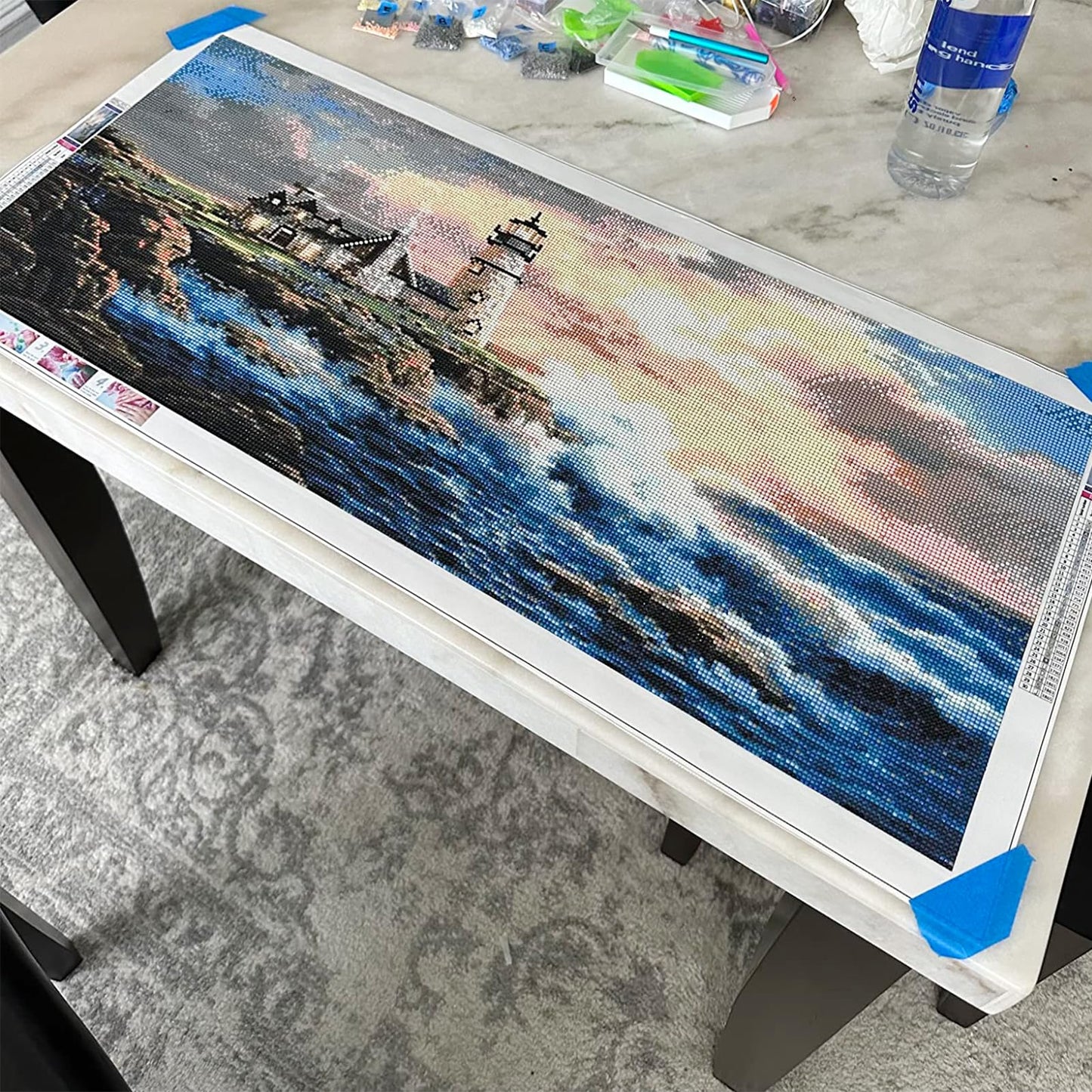 JATOK Large Diamond Painting Kits for Adults (35.5 x 15.7 inch) DIY 5D Lighthouse Full Round Drill Crystal Rhinestone Embroidery Pictures Arts Paint by Diamond Art Kits for Home Wall Decor Relax