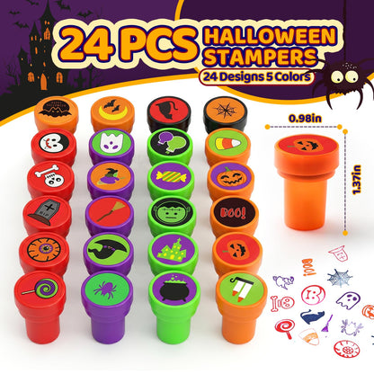 SkyRoad Halloween Advent Calendar 2026, Trick or Treating Party Favors for Kids Goody Bags Halloween Stamps 24 Pcs