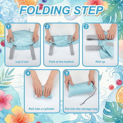 Reallnaive 2 Pcs Cooling Ice Bucket for Parties 15L Large Folding Cooler Capacity Foldable Ice Bucket with Storage Bag for Summer Party Keeping Drinks Tube for Cold or Warm for Camping Beach(Blue)