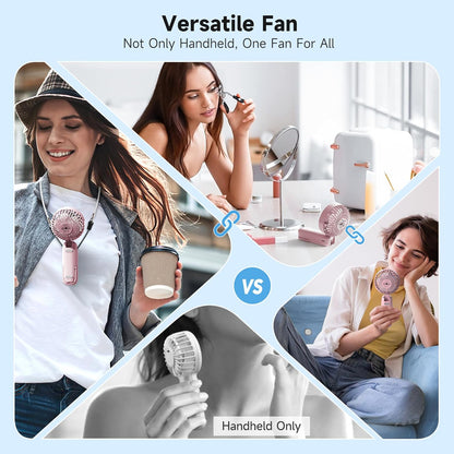 AMACOOL Portable Handheld Fan with Dual Motor, 12 Blades, Powerful 4 Speeds for Hot Flashes, Outdoor Activities