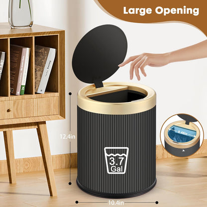 3.7 Automatic Bathroom Trash Cans Touchless, Gallon Modern Motion Sensor Trash Can with Lid,Diaper Trash Bin,Plastic