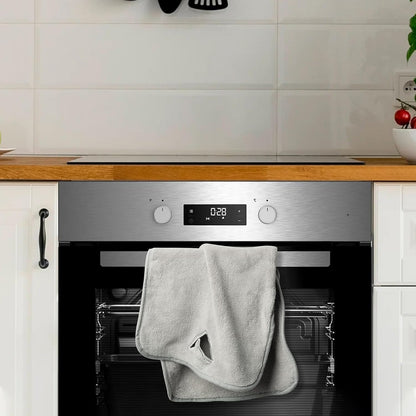 8Pcs R HORSE Hanging Hand Towel with Loop, Grey Absorbent Coral Fleece Bathroom Hand Towel, Soft Thick Dish Cloth