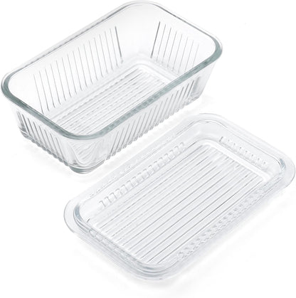 Multi Function Butter Dish, 6-Inch, Clear Design