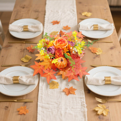 Party to Be Thanksgiving Decorations Set of 38 Pieces Friendsgiving Balloon Banner, Hanging Swirls, Pumpkin and Turkey Balloon Kit, Artificial Flower Dinner Table Centerpiece Fall