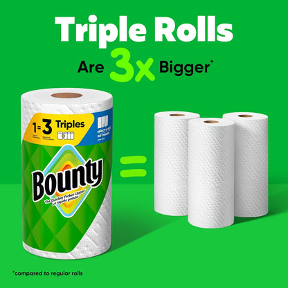Bounty Select-A-Size Paper Towels - White, 2 Triple Rolls for Ultimate Absorbency