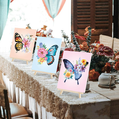 Dinifee 6 Pack Pre Drawn Canvas for Painting Pre Printed Canvas Kit 8 x 10 Inch Stretched Cotton Paint and Sip Set for Adults Couple Party Valentine Date Night(Butterfly)