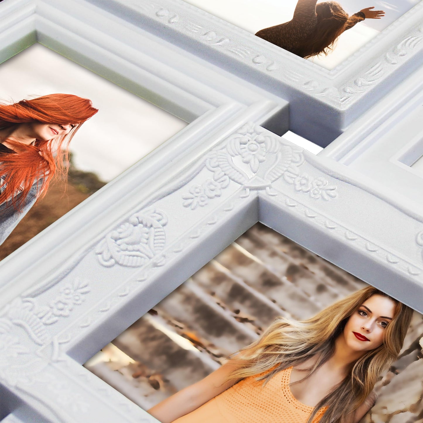 J.M.Deco Collage Picture Frames for Wall Decor, 18-Opening Reunion Family Friends Picture Frame Set, 4x6 Photo Frames Collage for Living Room BedroomWhite