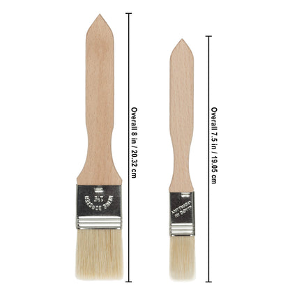 REDECKER Pastry Brushes Set with Untreated Beechwood Handles - 2 Different Sizes - Multi-purpose Brushes - Natural Bristle Basting Brush for Glazing and More - Wood Pastry Brush German Designed