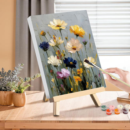 Flower Paint by Numbers for Adults with Framed Canvas - with Wooden Easel, Paint by Number on Canvas Flowers, DIY Acrylic Oil Painting Kits with Brushes Nice Gift Box for Home Wall Decor (16x20 inch)