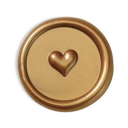 UNIQOOO Wax Seal Stickers - 3D Heart Wedding Invitation Envelope Seal Stickers, 50 Pcs Self- Adhesive Antique Gold Stickers, Perfect for Invitation, Christmas, Gift