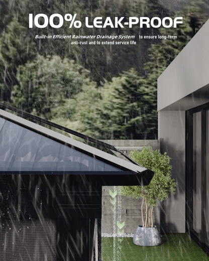 GarveeLife Hardtop Gazebo 12 ft x20 ft for All Weather, Double Polycarbonate Sheets Roof, Aluminum Alloy Frame, Net, and Curtain, Permanent Building for Patio, Deck, Backyard, Lawn, and Garden