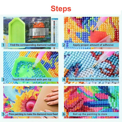 Lvmuu Large Diamond Art Kits for Adults Dragons, 5D DIY Full Square Drill Diamonds Painting Art Sets Paint By Numbers Art Craft Home Decor 16x16in