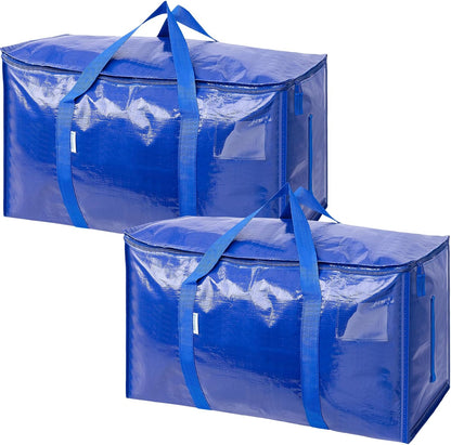 TICONN Extra Large Moving Bags - Heavy-Duty Storage Totes with Zippers & Handles | 18 Gallon, 2 Pack