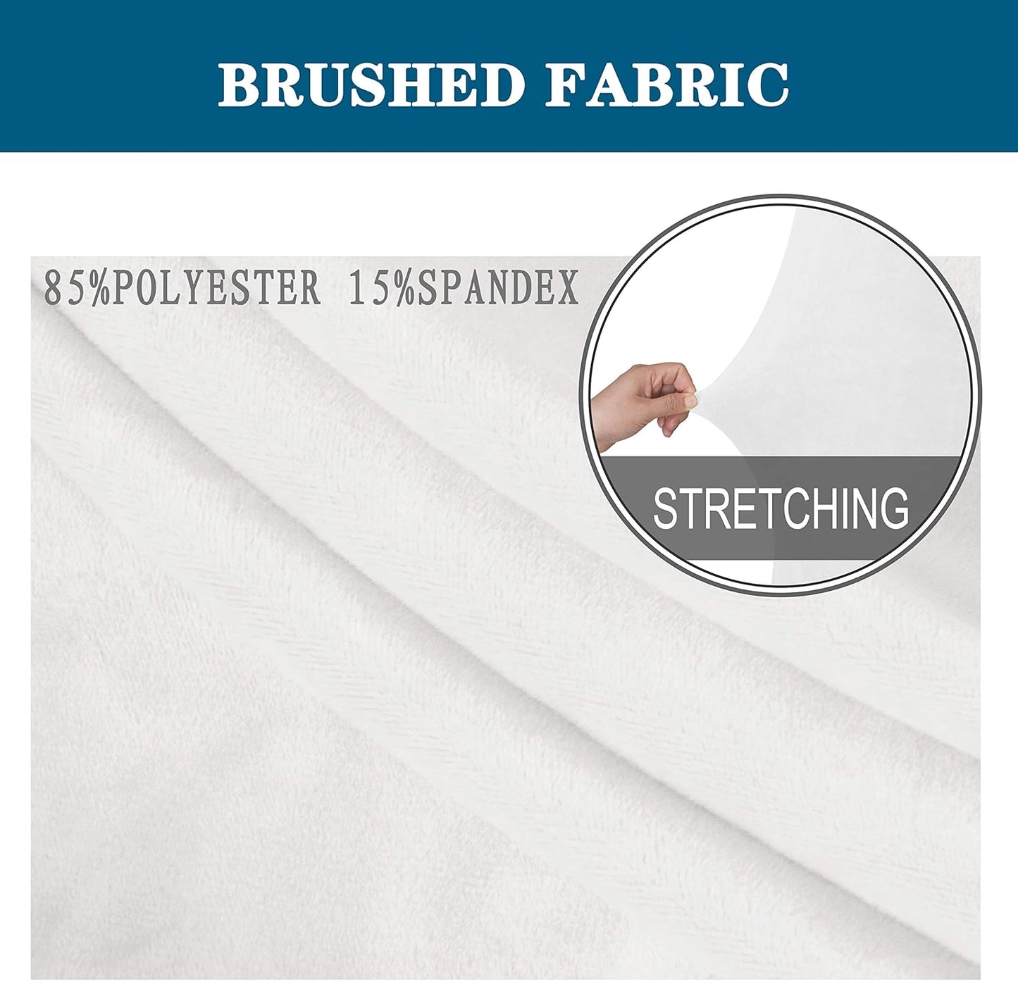 LUSHVIDA Stretch Ottoman Slipcover - Velvet Rectangle Stool Cover Soft Furniture Protector with Elastic Bottom