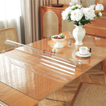 OstepDecor Clear Table Cover Protector 40 x 80 Inch, 1.5mm Thick Plastic Table Cover, Dining Table Protector Pad, Waterproof & Easy Cleaning PVC Desk Mat for Dresser, Coffee & Kitchen Wooden Tabletop