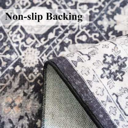 Hallway Washable Runner Rug - Vintage Soft Non-Slip 3x6 Entryway Carpet | Ideal for Kitchen, Living Room, Bathroom