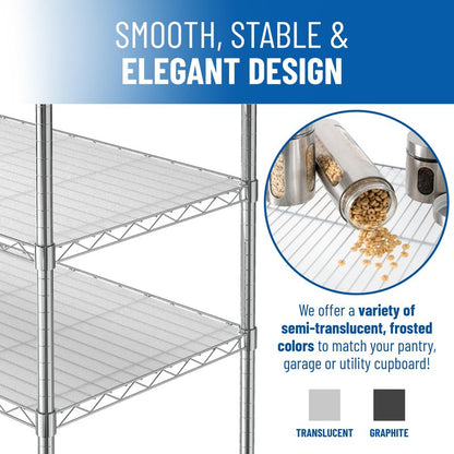 Sterling Shelf Liners for Wire Shelf System - Plastic Wire Shelving Shelf Mats - Clear, 24x48 Inch 4pcs