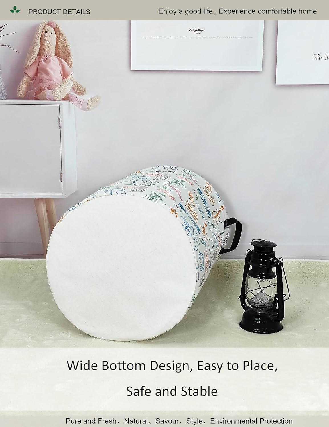 ONOEV Round Waterproof Laundry Basket,Gift Basket,Suitable for Children's Room and Toy Storage(Musical instrument)