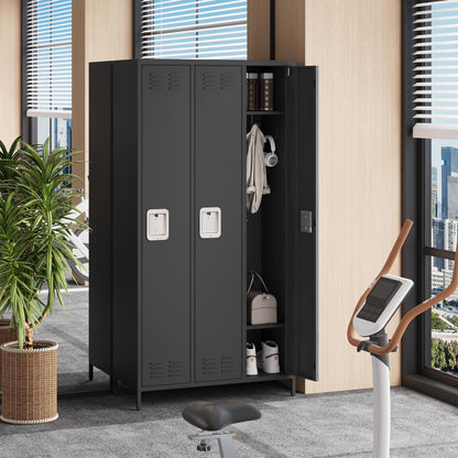 GAOMON 3 Doors Employee Lockers for Office, Metal Sorage Locker Combination, Lockable Employees Metal Locker with Door, Industrial Storage Lockers for Home, School, Gym (3 Doors)