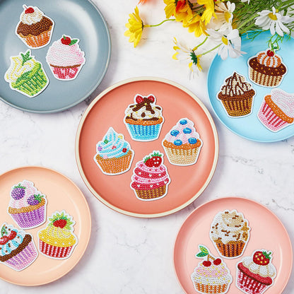 Xuhal 16 Pcs Diamond Painting Magnets DIY Diamond Painting Kits for Gem Art Magnet Fridge Stickers for Beginners Adults DIY Crafts Party(Cupcake)