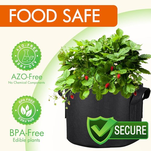 Gardzen 6-Pack Grow Bags - 1 Gallon Heavy-Duty Aeration Pots with Handles for Gardening