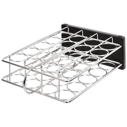 Amazon Basics 20 Jars Spice Rack Organizer, Space-Saving Kitchen Organizer with Glass Spice Jars, Sturdy, Silver