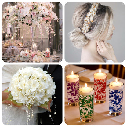 YATOJUZI 30 PCS Artificial Pearl String Vase Filler Floating Pearls for Vases Centerpieces Faux Pearl Beads String Decorations Holiday Christmas Party Decor