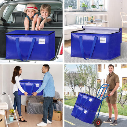 EpicTotes Supplies(125L, 6-Pack, Moving Bags, Storage Bags with Sturdy Handles and Heavy Duty Zippers, Storage Totes