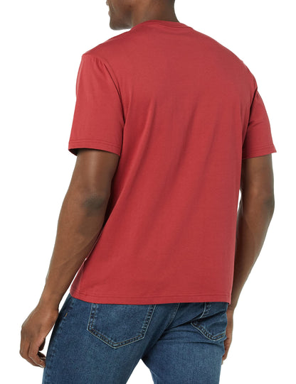Amazon Essentials Mens T-Shirts, Regular-Fit, Short-Sleeve Crewneck Pocket, Pack of 2, Dark Red/Navy, XX-Large
