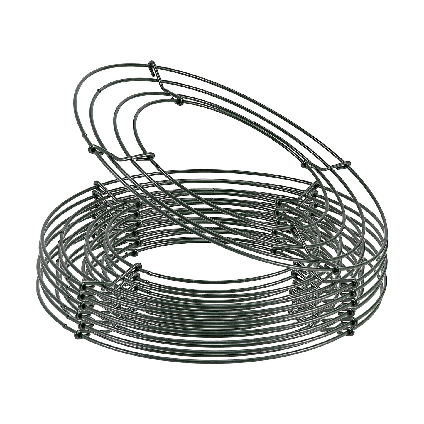 JEUIHAU 15 Pack 10 Inches Round Wire Wreath Frames, Green Metal Floral Wreath Frame, Wire Wreath Rings for Christmas New Year Party Home Decor DIY Crafts Supplies