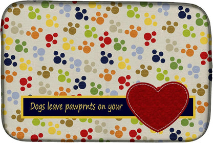 Caroline's Treasures SB3054DDM Dogs Leave Pawprints on Your Heart Dish Drying Mat Pad for Kitchen Counter (14 x 21",